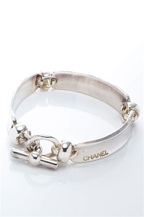 silver chanel charm bracelet|chanel sterling silver bracelets.